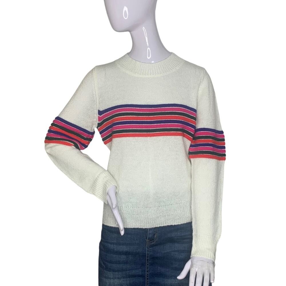 Evolutionary Fine Knit Sweater Top Strapped Long Sleeve Crewneck Size S